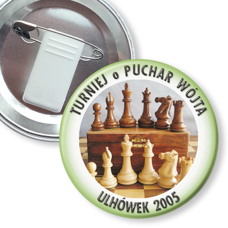 przypinka z żabką i agrafką Turniej o puchar wójta - Ulhówek 2005