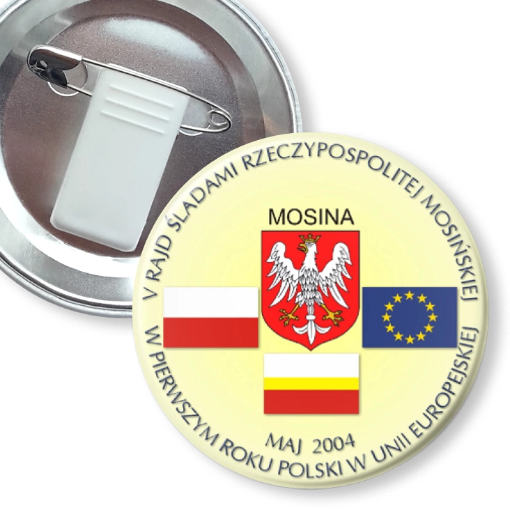 przypinka z żabką i agrafką V Śladami Historii Rzeczypospolitej Mosińskiej