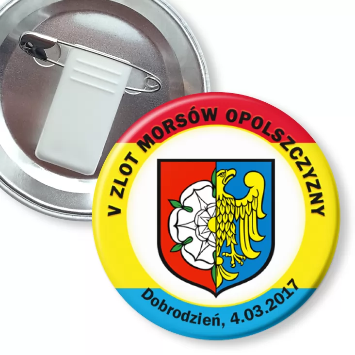 przypinka z żabką i agrafką V zlot morsów opolszczyzny 2017