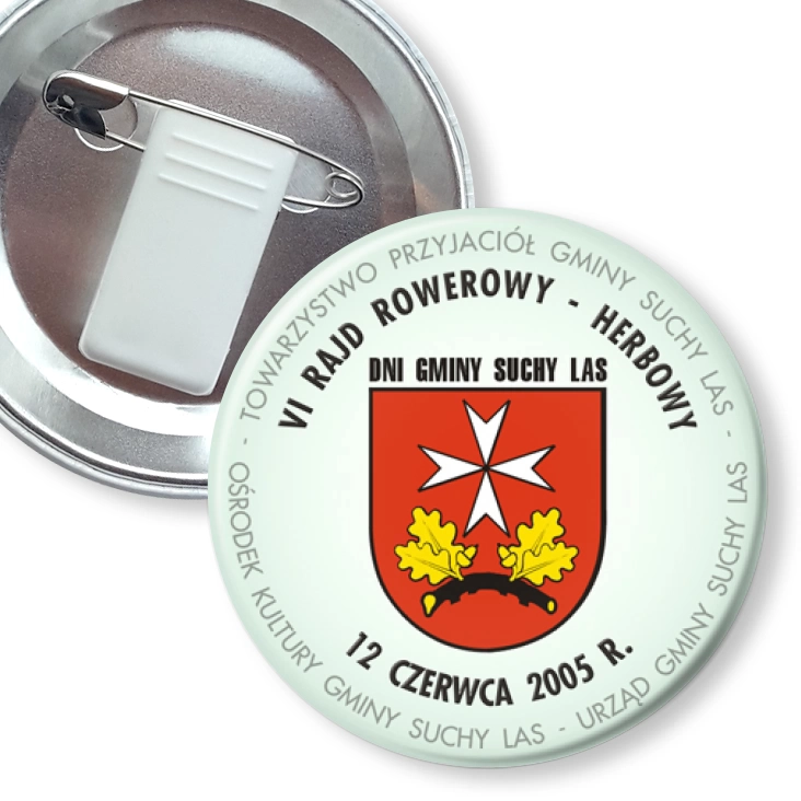 przypinka z żabką i agrafką VI Rajd Rowerowy - Herbowy
