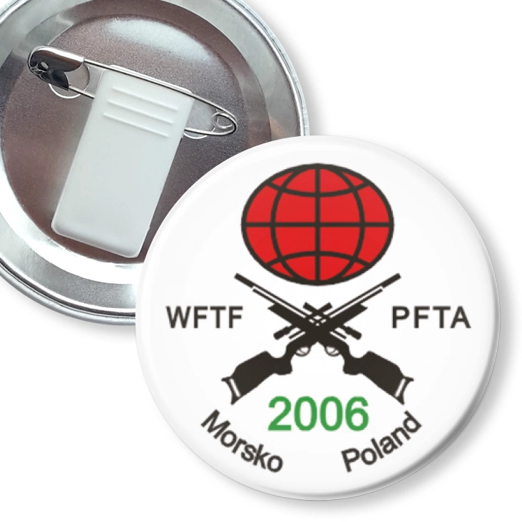przypinka z żabką i agrafką WFTF PFTA Morsko