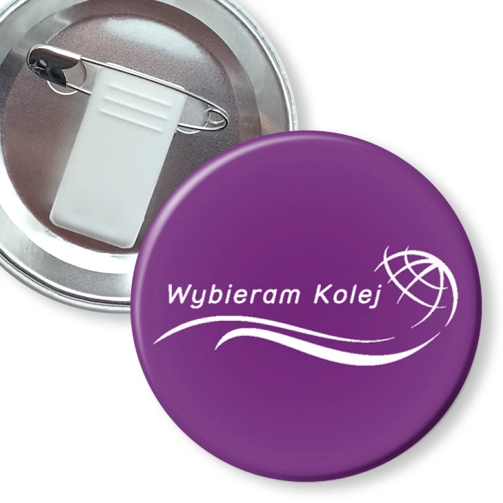 przypinka z żabką i agrafką Wybieram kolej A