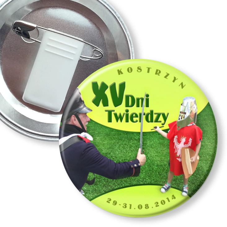 przypinka z żabką i agrafką XV Dni Twierdzy Kostrzyn