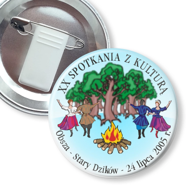 przypinka z żabką i agrafką XX Spotkanie z Kulturą