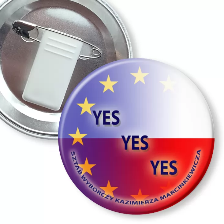 przypinka z żabką i agrafką Yes yes yes