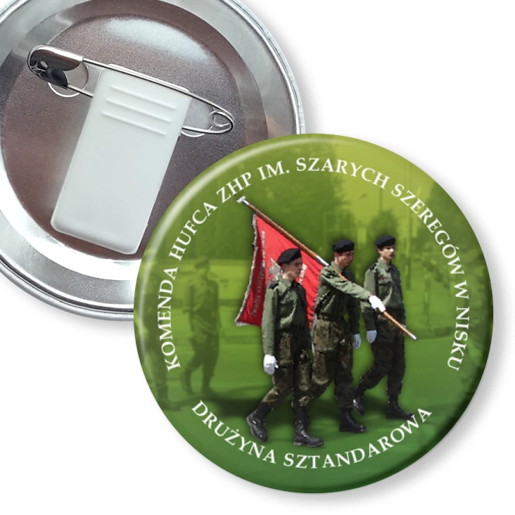 przypinka z żabką i agrafką ZHP Nisko B