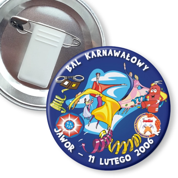 przypinka z żabką i agrafką Bal Karnawałowy 2006