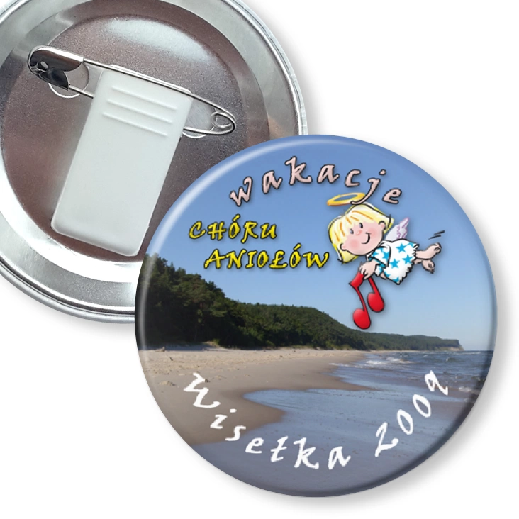 przypinka z żabką i agrafką Chór Aniołów 2009