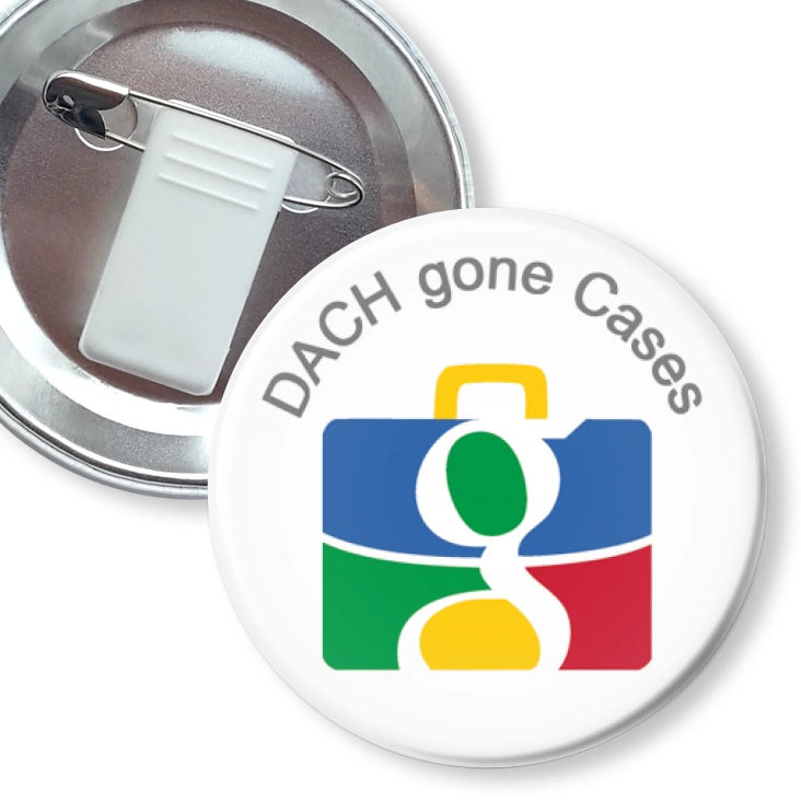 przypinka z żabką i agrafką DACH gone Cases