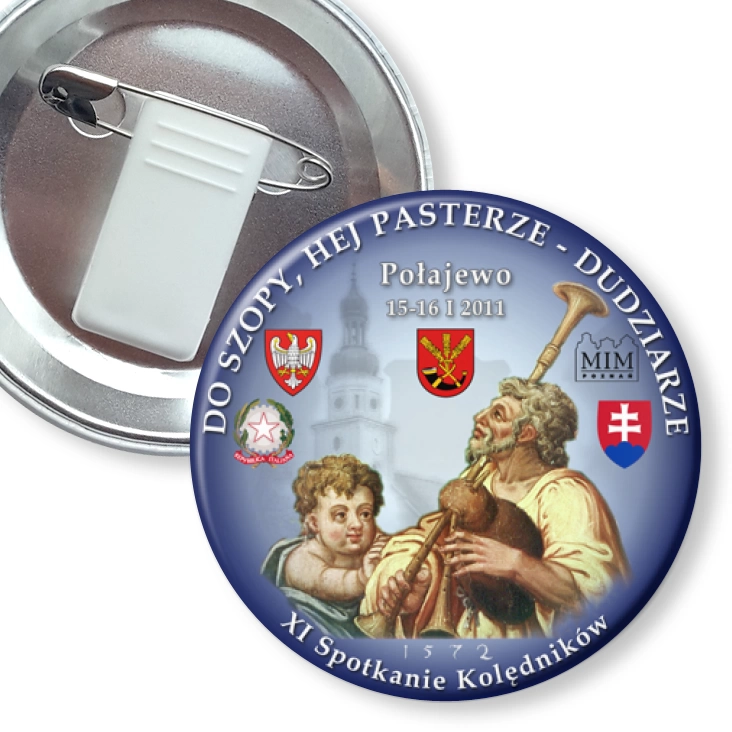 przypinka z żabką i agrafką Dudziarze 2011