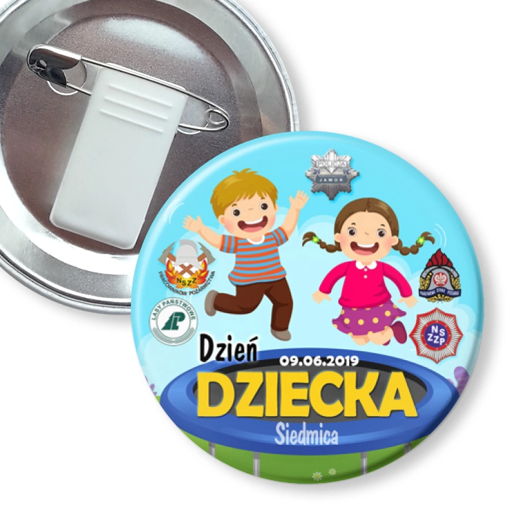 przypinka z żabką i agrafką Dzień Dziecka 2018