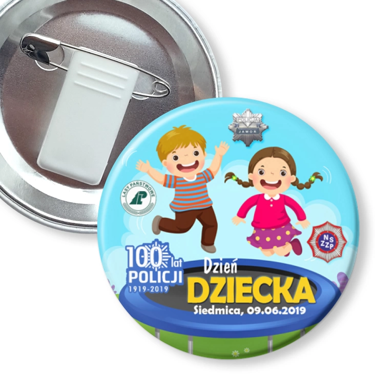 przypinka z żabką i agrafką Dzień Dziecka 2019