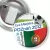 Przypinka z żabką i agrafką Gra Miejska - Poznań 2012 - Portugalia