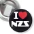 Przypinka z żabką i agrafką I love NZS Katowice