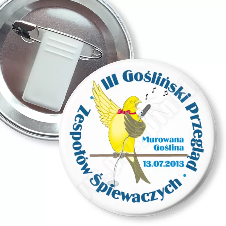 przypinka z żabką i agrafką III Gośliński Przegląd Zespołów Śpiewaczych