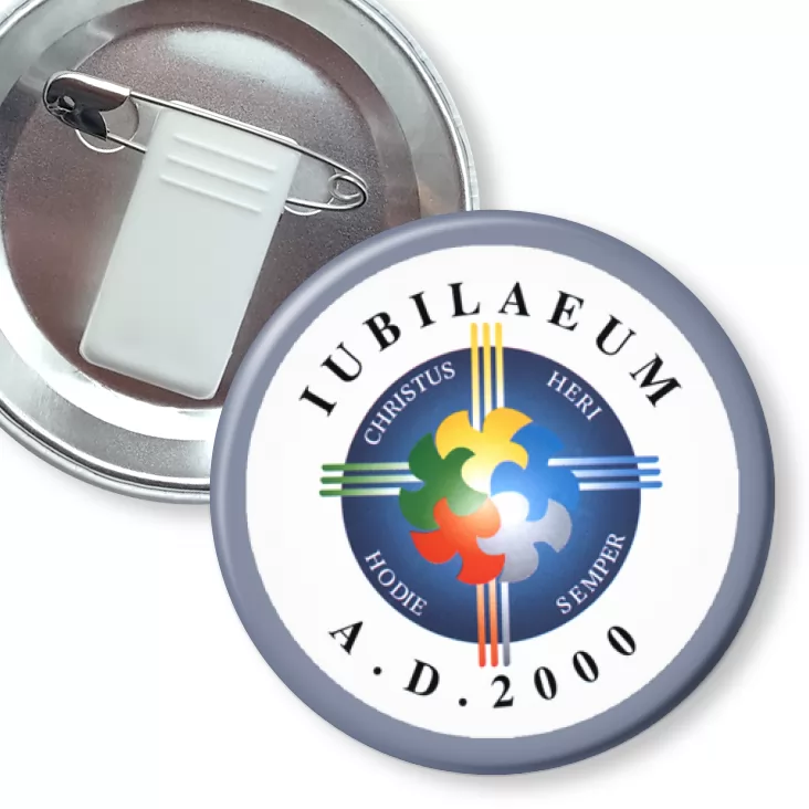 przypinka z żabką i agrafką IUBILAEUM