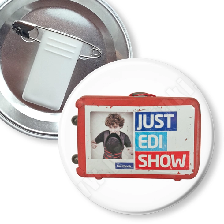przypinka z żabką i agrafką Just Edi Show
