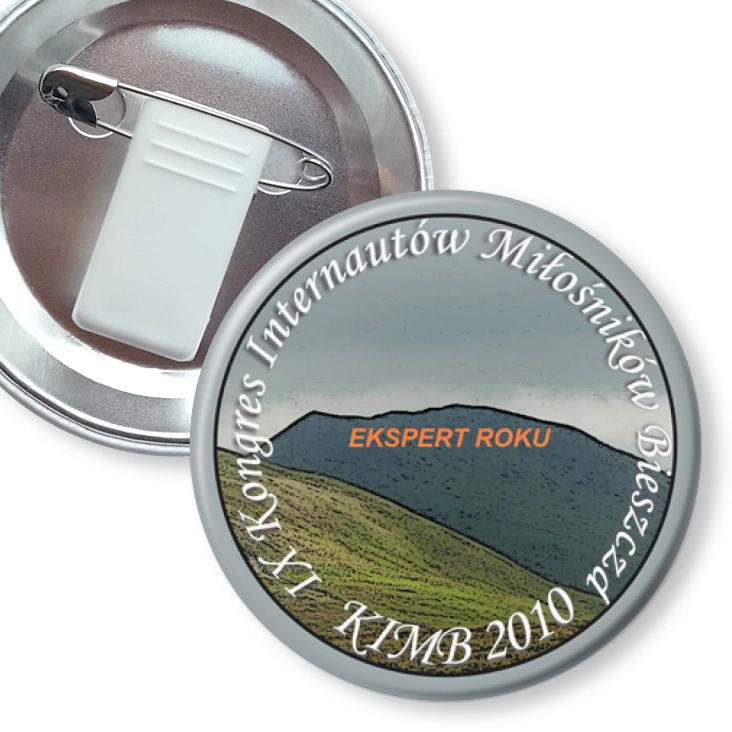 przypinka z żabką i agrafką KIMB 2010 - ekspert roku