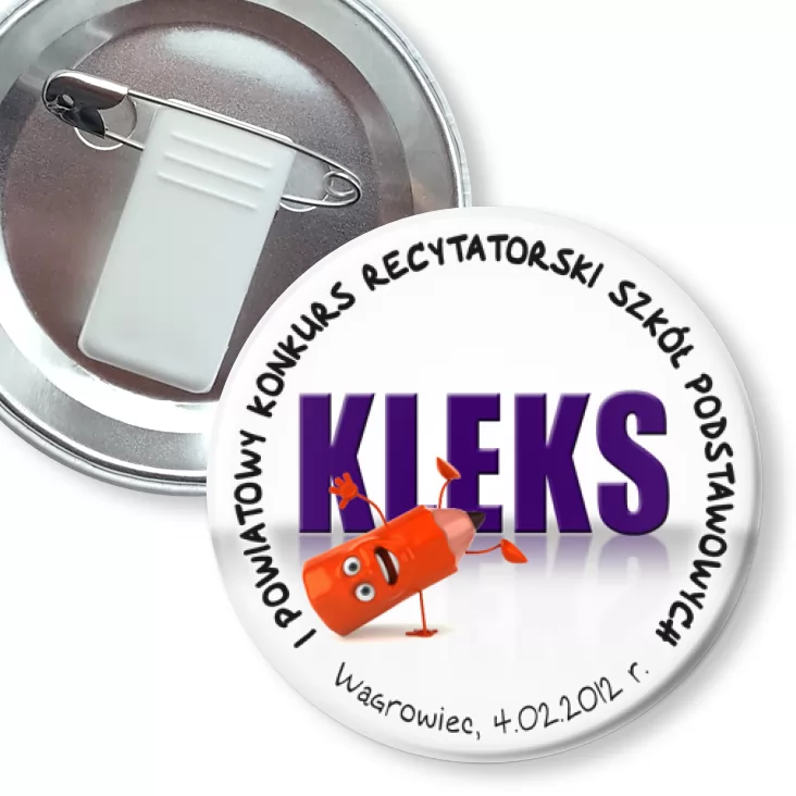 przypinka z żabką i agrafką Kleks 2012