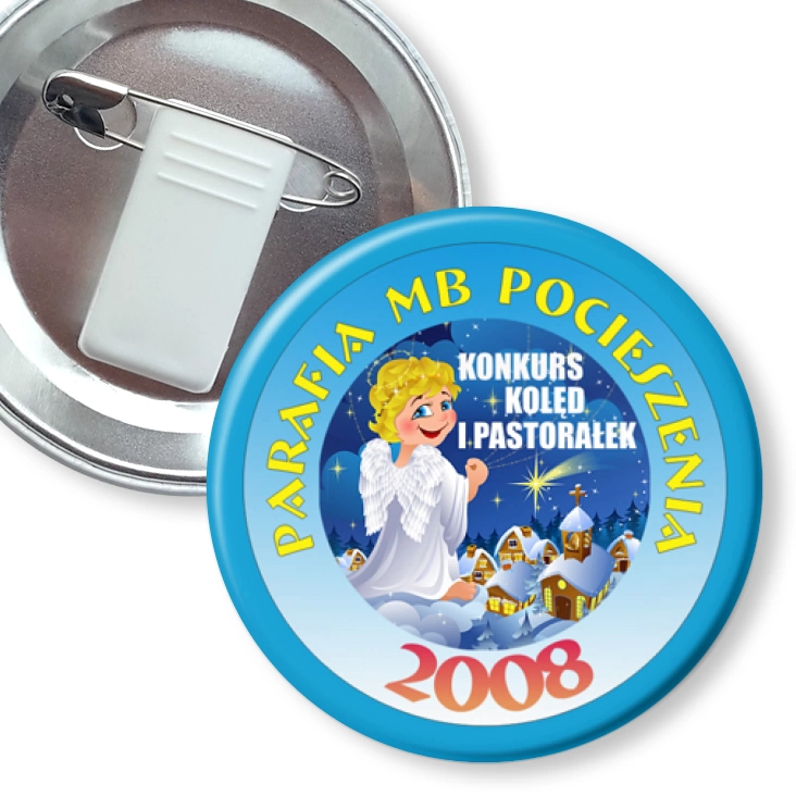 przypinka z żabką i agrafką Konkurs Kolęd i Pastorałek