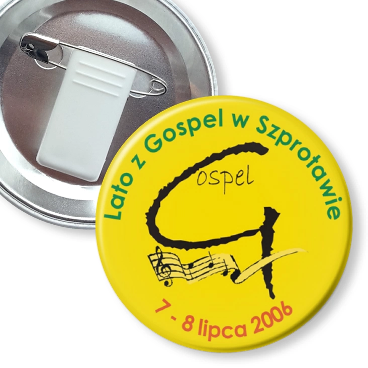 przypinka z żabką i agrafką Lato z Gospel w Szprotawie