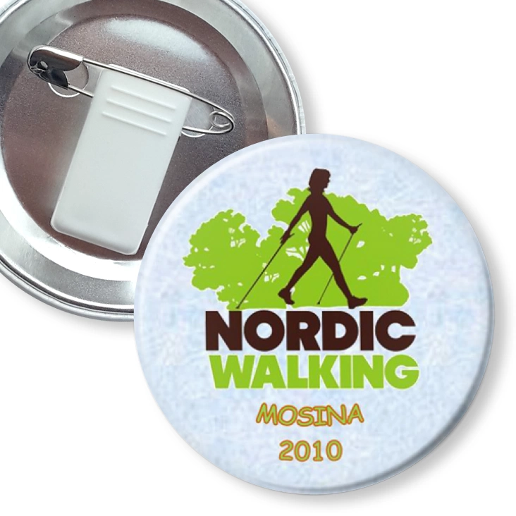 przypinka z żabką i agrafką Nordic Walking - Mosina 2010
