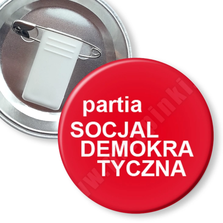 przypinka z żabką i agrafką Partia socjaldemokratyczna