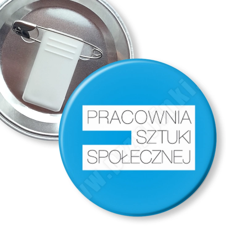 przypinka z żabką i agrafką Pracownia Sztuki Społecznej