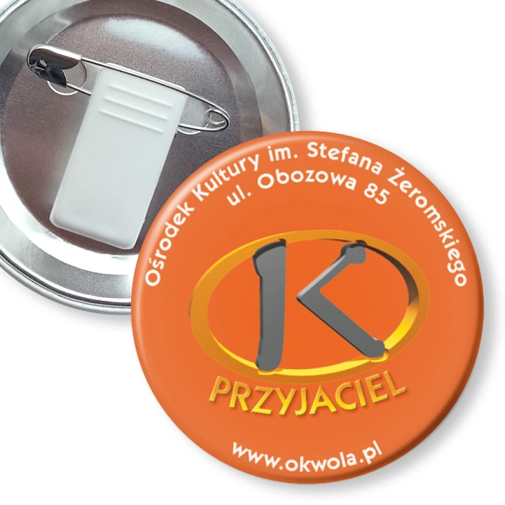 przypinka z żabką i agrafką Przyjaciel