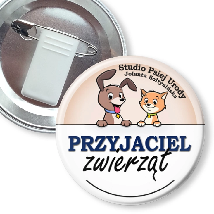 przypinka z żabką i agrafką Przyjaciel Zwierząt