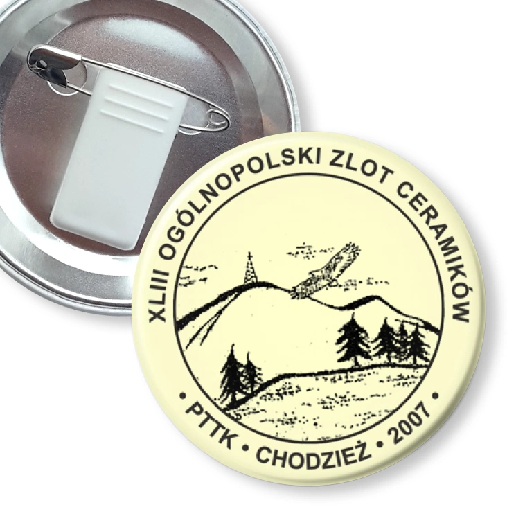 przypinka z żabką i agrafką PTTK Chodzież - Ogólnopolski Zlot Ceramików