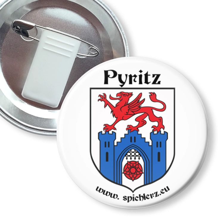 przypinka z żabką i agrafką Pyrzyce