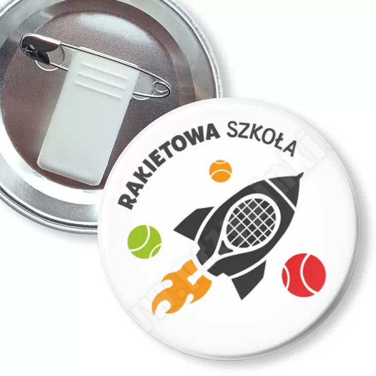 przypinka z żabką i agrafką Rakietowa szkoła