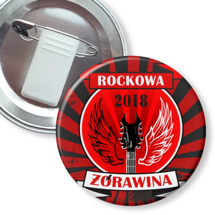 przypinka z żabką i agrafką Rockowa Żórawina