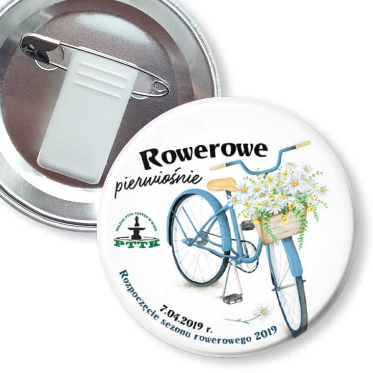 przypinka z żabką i agrafką Rowerowe Pierwiośnie