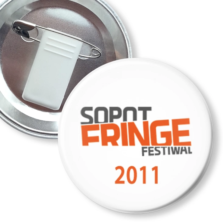 przypinka z żabką i agrafką Sopot Fringe 2011