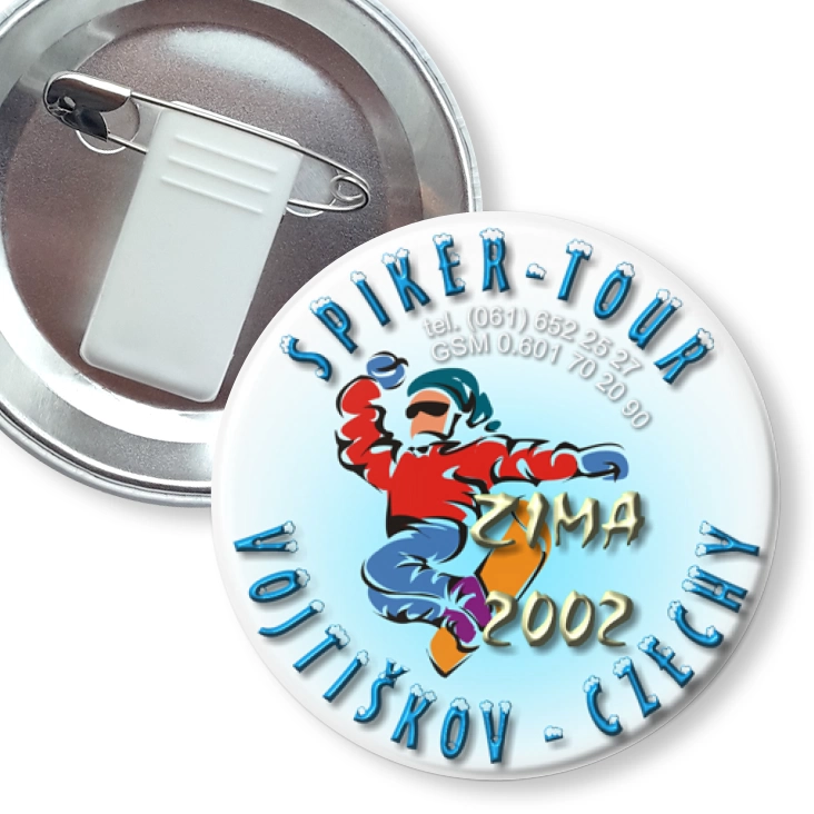 przypinka z żabką i agrafką Spiker-Tour Czechy