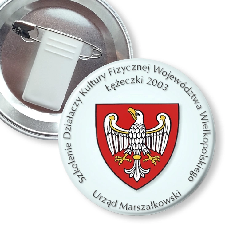 przypinka z żabką i agrafką Szkolenie Działaczy Kultury Fizycznej