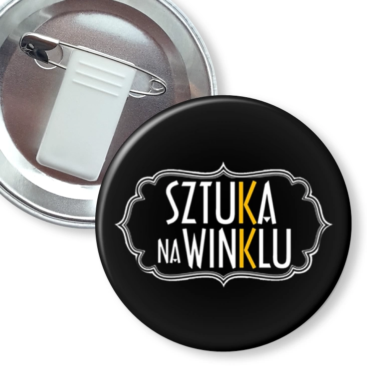 przypinka z żabką i agrafką Sztuka na winklu