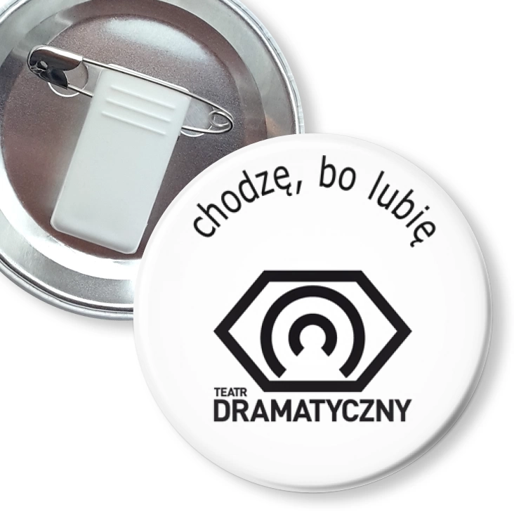 przypinka z żabką i agrafką Teatr Dramatyczny D