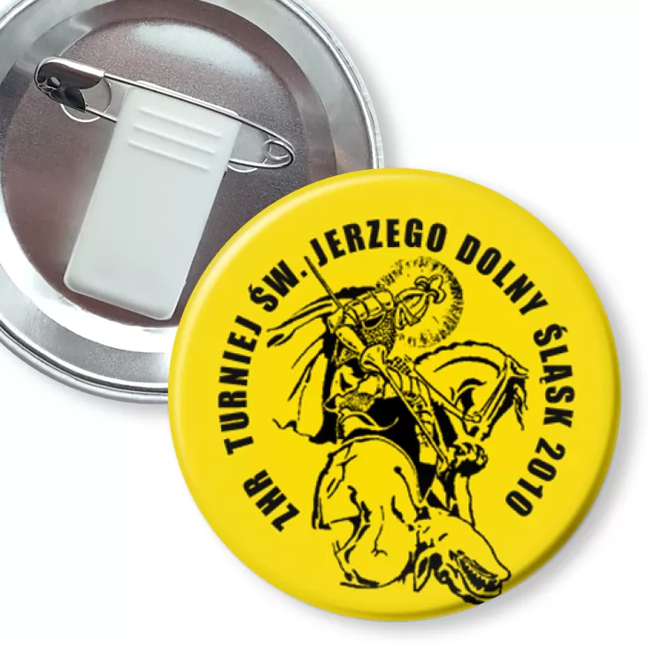przypinka z żabką i agrafką Turniej św. Jerzego Dolny Śląsk 2010