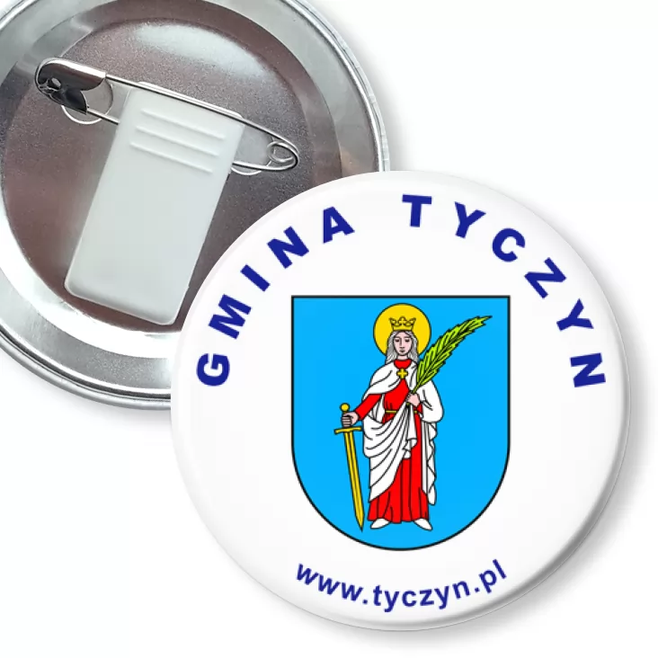 przypinka z żabką i agrafką Tyczyn
