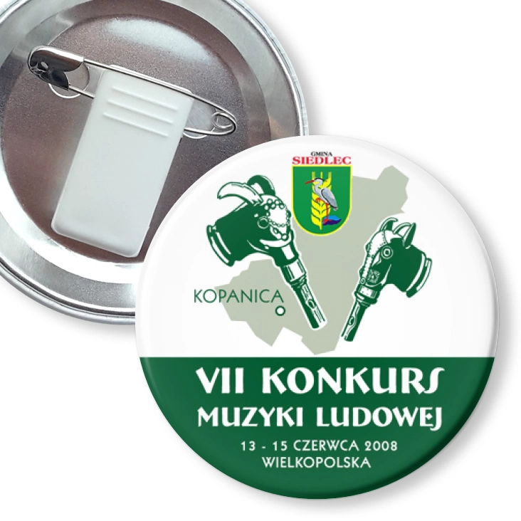 przypinka z żabką i agrafką VII Konkurs Muzyki Ludowej