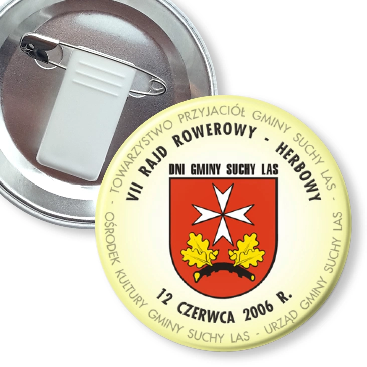przypinka z żabką i agrafką VII Rajd Rowerowy - Herbowy