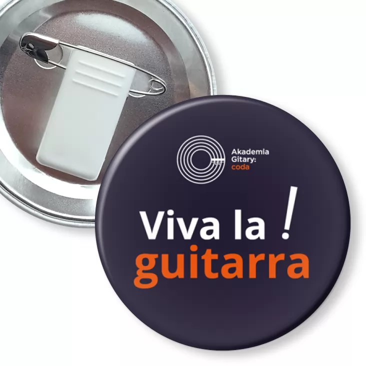 przypinka z żabką i agrafką Viva la guitarra