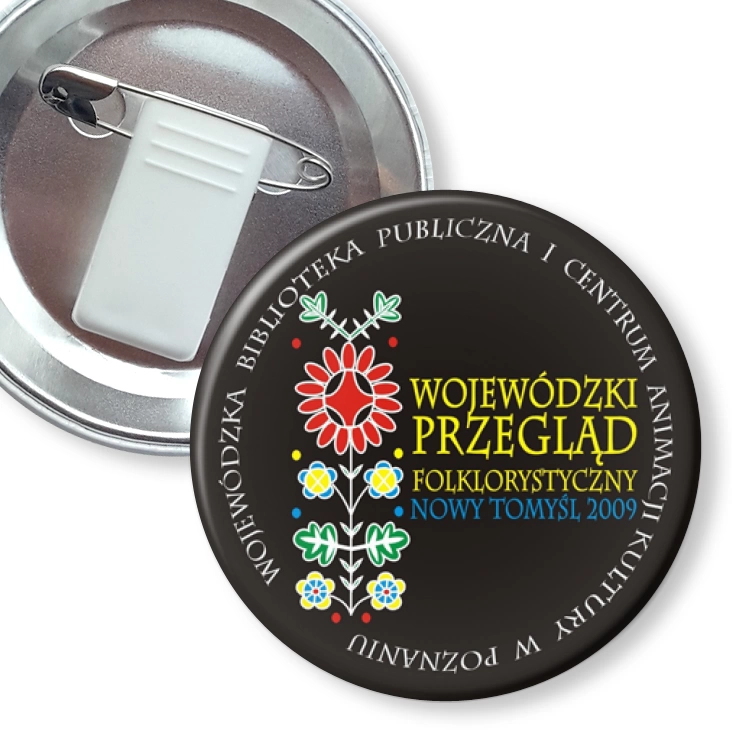 przypinka z żabką i agrafką Wojewódzki Przegląd Folklorystyczny
