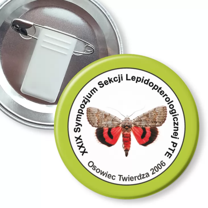 przypinka z żabką i agrafką XXIX Sympozjum Sekcji Lepidopterologicznej PTE
