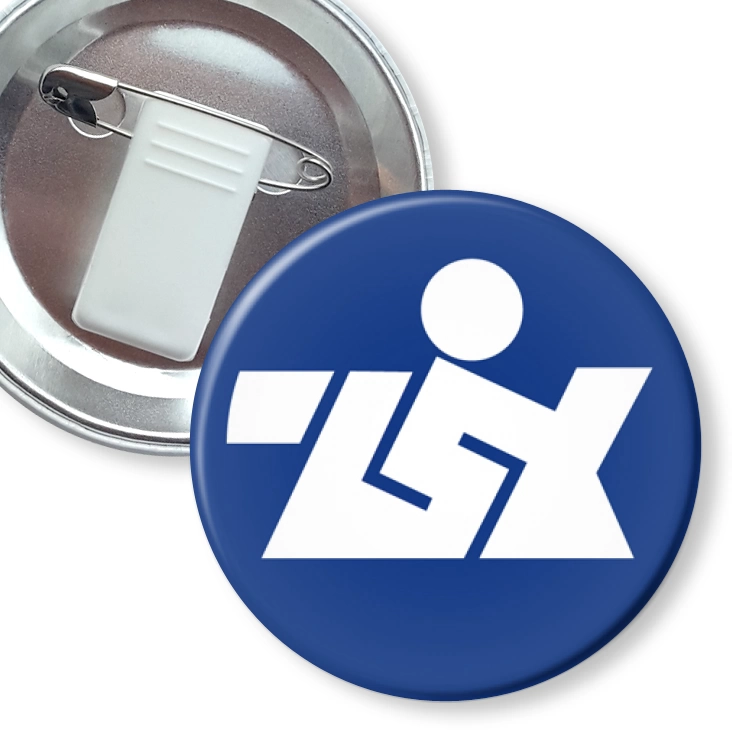 przypinka z żabką i agrafką ZSK logo