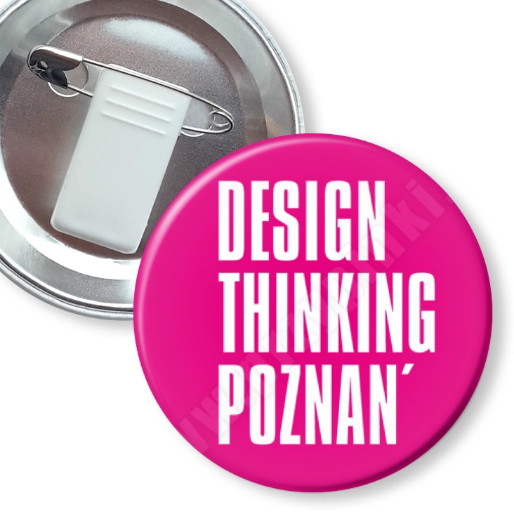 przypinka z żabką i agrafką Design Thinking