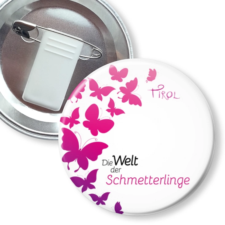 przypinka z żabką i agrafką Die Welt der Schmetterlinge